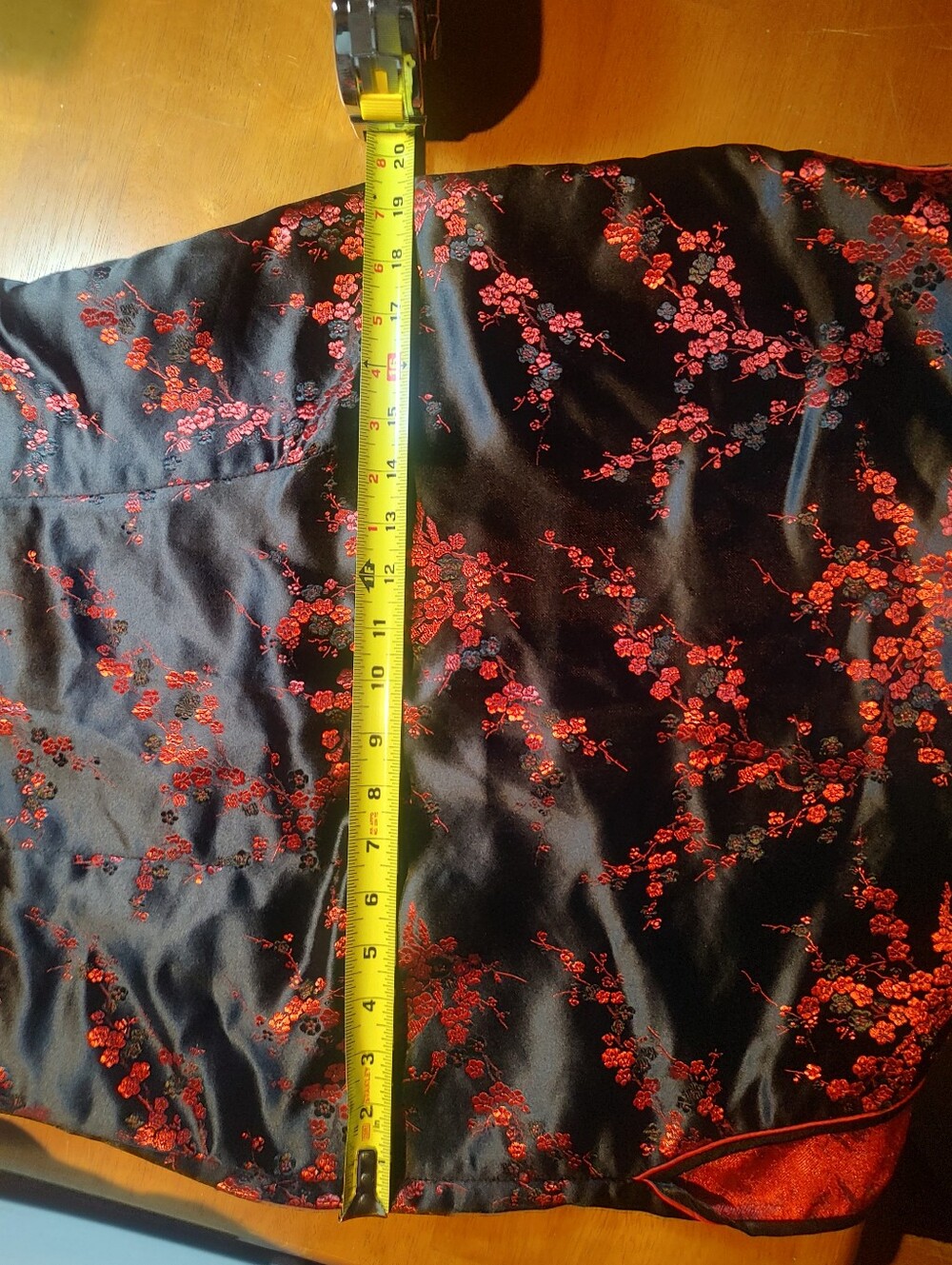 Shanghai Soho VTG Women’s Cheong-sam Black Floral Silk Blend Satin Dress Size M - Picture 11 of 11
